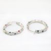 Picture of 14k White Gold Enamel Hoop Earrings