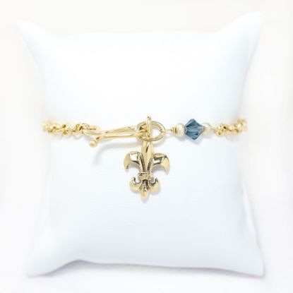 Picture of 14k Yellow Gold Fleur de Lis Bracelet