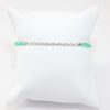 Picture of 14k White Gold Beaded Emerald & Diamond Bezel Bracelet