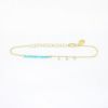 Picture of 14k Yellow Gold Turquoise Beaded Bracelet with Diamond Bezel Charms
