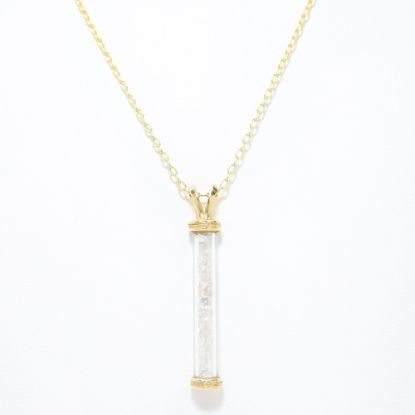 Picture of 14k Yellow Gold Vial with Diamonds Pendant