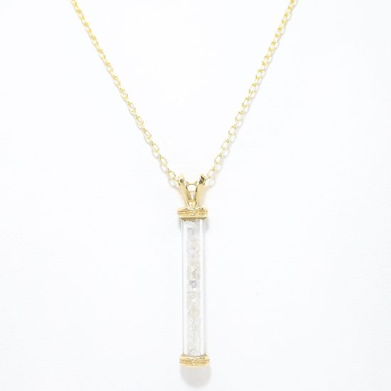 Picture of 14k Yellow Gold Vial with Diamonds Pendant