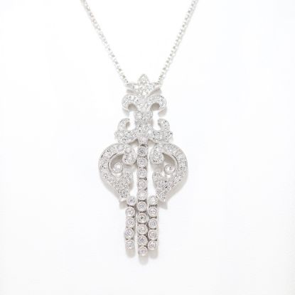 Picture of 14k White Gold Diamond Chandelier Necklace