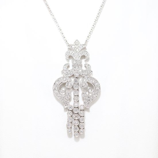 Picture of 14k White Gold Diamond Chandelier Necklace