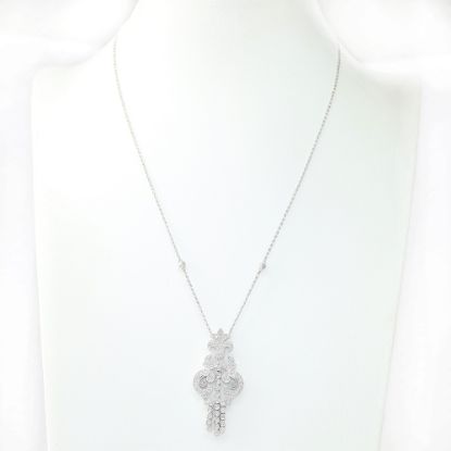 Picture of 14k White Gold Diamond Chandelier Necklace