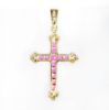 Picture of 14k Yellow Gold Ruby & Diamond Cross Pendant