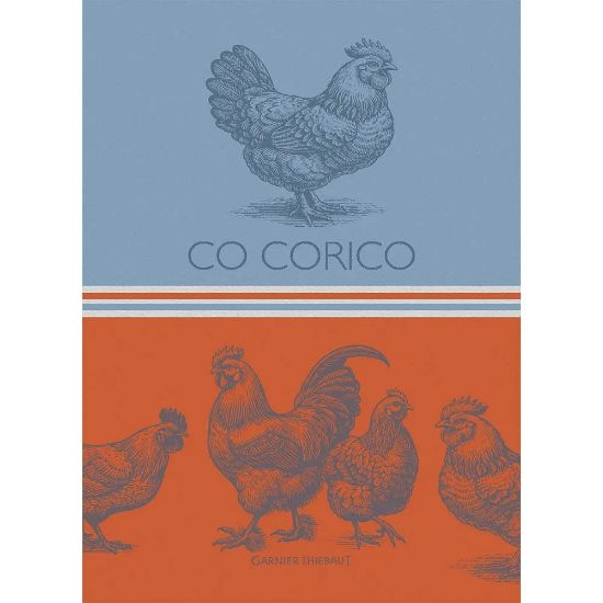 Picture of Garnier-Thiebaut 'Co Corico' Colorblock Rooster Kitchen Towel