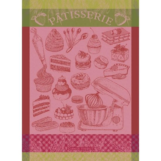 Picture of Garnier-Thiebaut 'Pâtisserie Rose' Pink Pastries Kitchen Towel