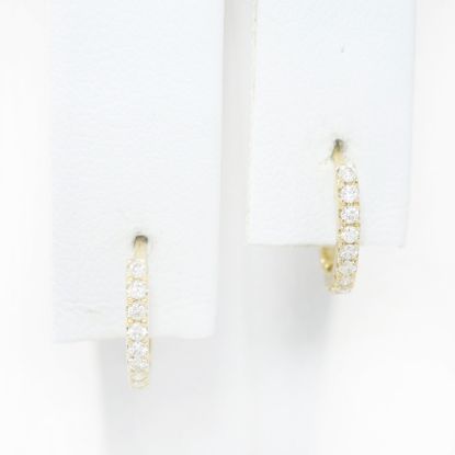 Picture of 14k Yellow Gold Diamond Huggies Earrings