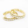 Picture of 14k Yellow Gold Diamond Huggies Earrings