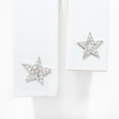 Picture of 14k White Gold Diamond Star Studs