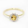 Picture of 10k Yellow Gold Citrine & Diamond Halo Ring
