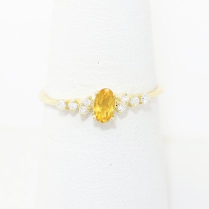 Picture of 10k Yellow Gold Oval Citrine & Diamond Accents Ring
