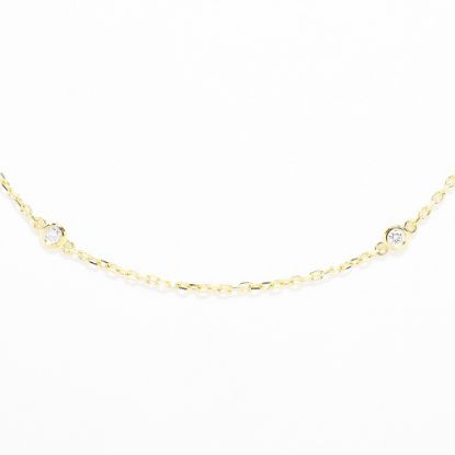 Picture of 14k Yellow Gold Diamond Stations Necklace