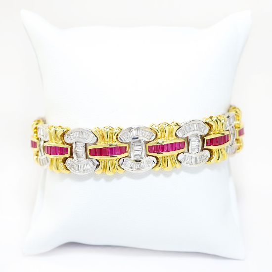 Picture of 18k Two Tone Ruby & Diamond Bracelet
