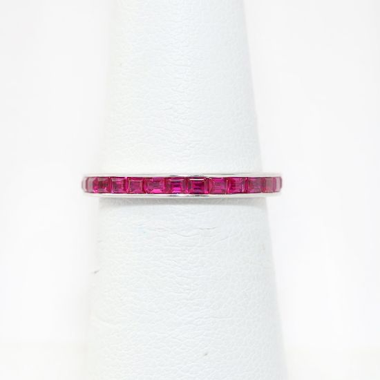 Picture of 14k White Gold Ruby Band