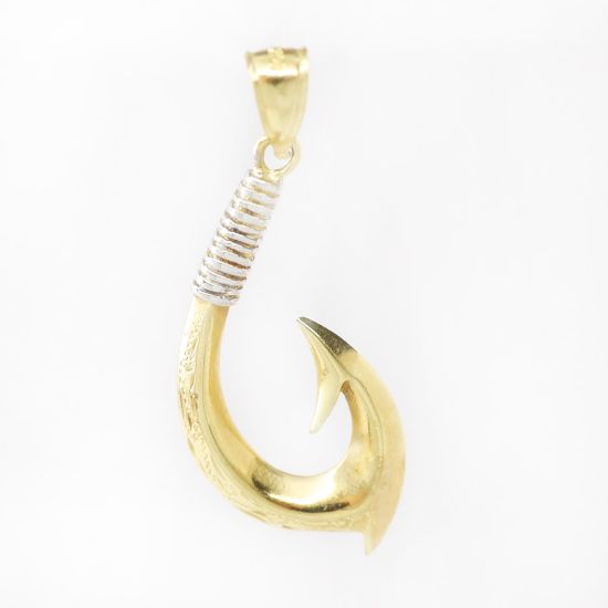 Picture of 14k Two Tone Gold Fish Hook Pendant