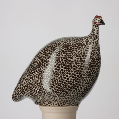 Picture of Lussan Ceramics Large Brown Guinea Hen with White Spots