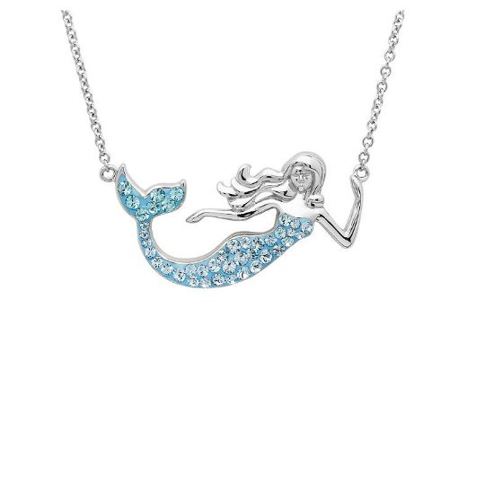 Picture of Sterling Silver Swarovski Aqua Mermaid Necklace