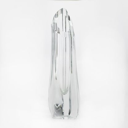 Picture of Vintage Triangular Rose Bud Flower Crystal Vase  