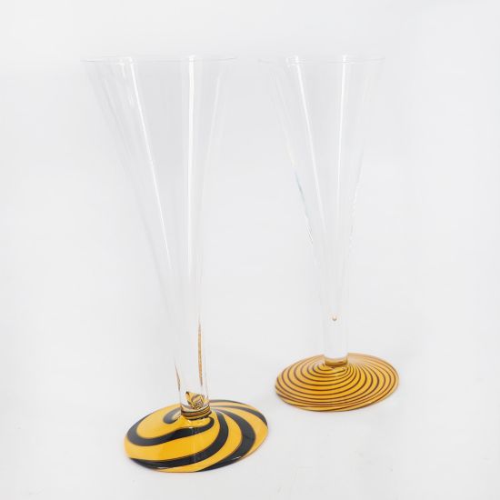 Picture of Pair of Italian Art Glass Champagne Flutes