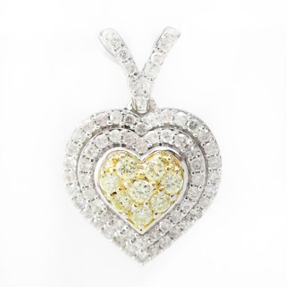 Picture of 14k White Gold Diamond Heart Pendant