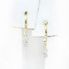 Picture of 14k Two Tone Gold Dangling Diamond Charms Huggies Earrings