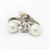 Picture of 18k White Gold Pearl & Diamond Earrings