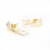 Picture of 14k Yellow Gold Pearl & Diamond Earrings