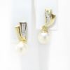 Picture of 14k Yellow Gold Pearl & Diamond Earrings