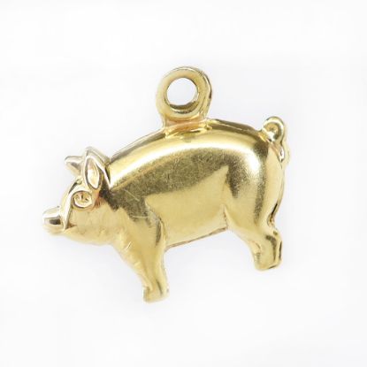 Picture of 14k Yellow Gold Pig Charm