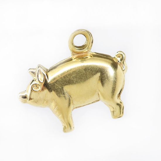 Picture of 14k Yellow Gold Pig Charm