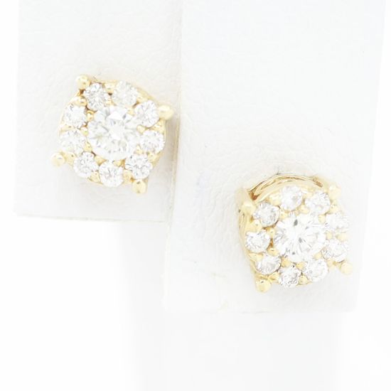 Picture of 14k Yellow Gold Diamond Earring Studs