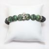 Picture of AXION Sterling Silver Skull Motif Bracelet with Black Onyx & African Turquoise Beads