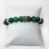 Picture of AXION Sterling Silver Black Onyx & Aventurine Beaded Elastic Bracelet with Motif Washers