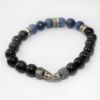 Picture of AXION Sterling Silver Black Onyx & Sodalite Beaded Bracelet with Motifs