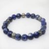 Picture of AXION Sterling Silver & Sodalite Beaded Flexible Bracelet with Vergina Sun Motifs