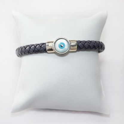 Picture of AXION Sterling Silver Lucky Eye Braided Leather Bracelet