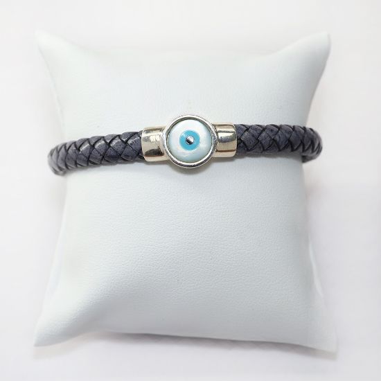 Picture of AXION Sterling Silver Lucky Eye Braided Leather Bracelet