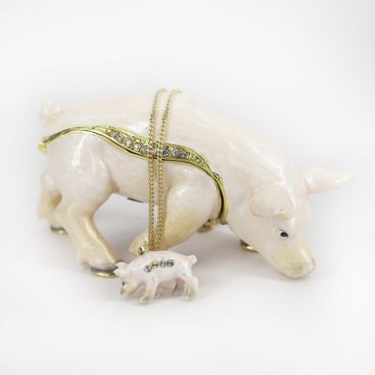 Picture of Snuffles the Pig Trinket Box with Matching Necklace