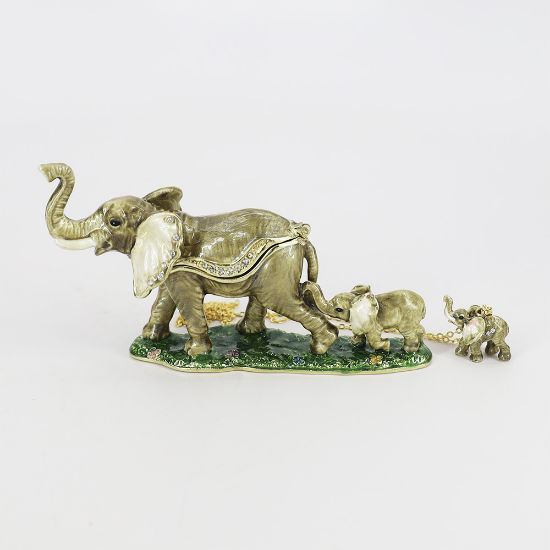 Picture of Inseparable Elephant Mother & Baby Trinket Box with Matching Necklace