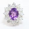 Picture of 14k White Gold Oval Amethyst & Diamond Halo Ring