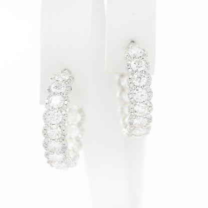 Picture of 14k White Gold Diamond Hood Earrings