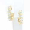 Picture of 14k Yellow Gold Mixed Brilliant & Baguette Cut Diamond Hoop Earrings