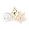 Picture of 14k Tri-Colored Gold Starfish & Seashells Pendant