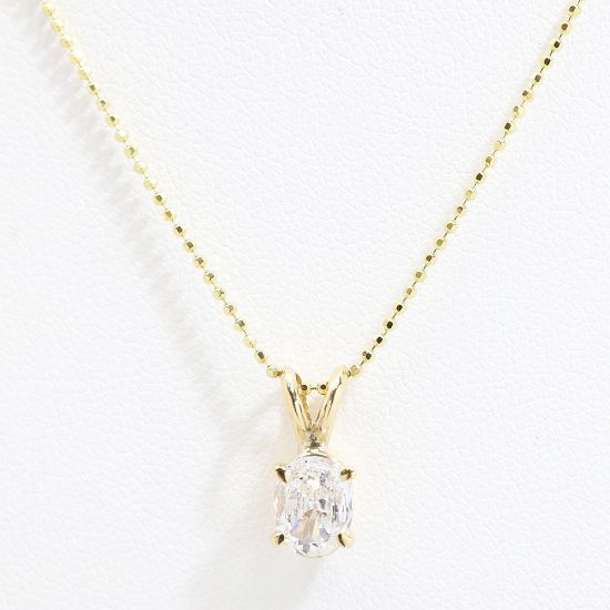 Picture of 14k Yellow Gold Oval Diamond Pendant