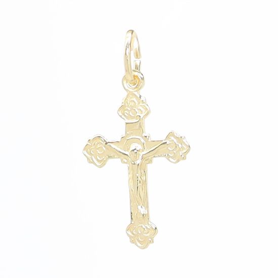Picture of 14k Yellow Gold Dainty Crucifix Charm