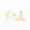 Picture of 14k Yellow Gold & Diamond Mermaid Tail Earring Studs