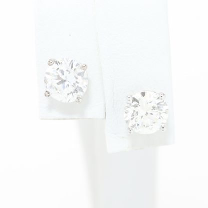 Picture of 14k White Gold Diamond Solitaire Earrings