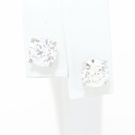 Picture of 14k White Gold Diamond Solitaire Earrings